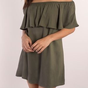 Strapless Olive Dress
